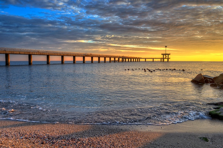 Burgas coastline with beautiful beach and clear blue water